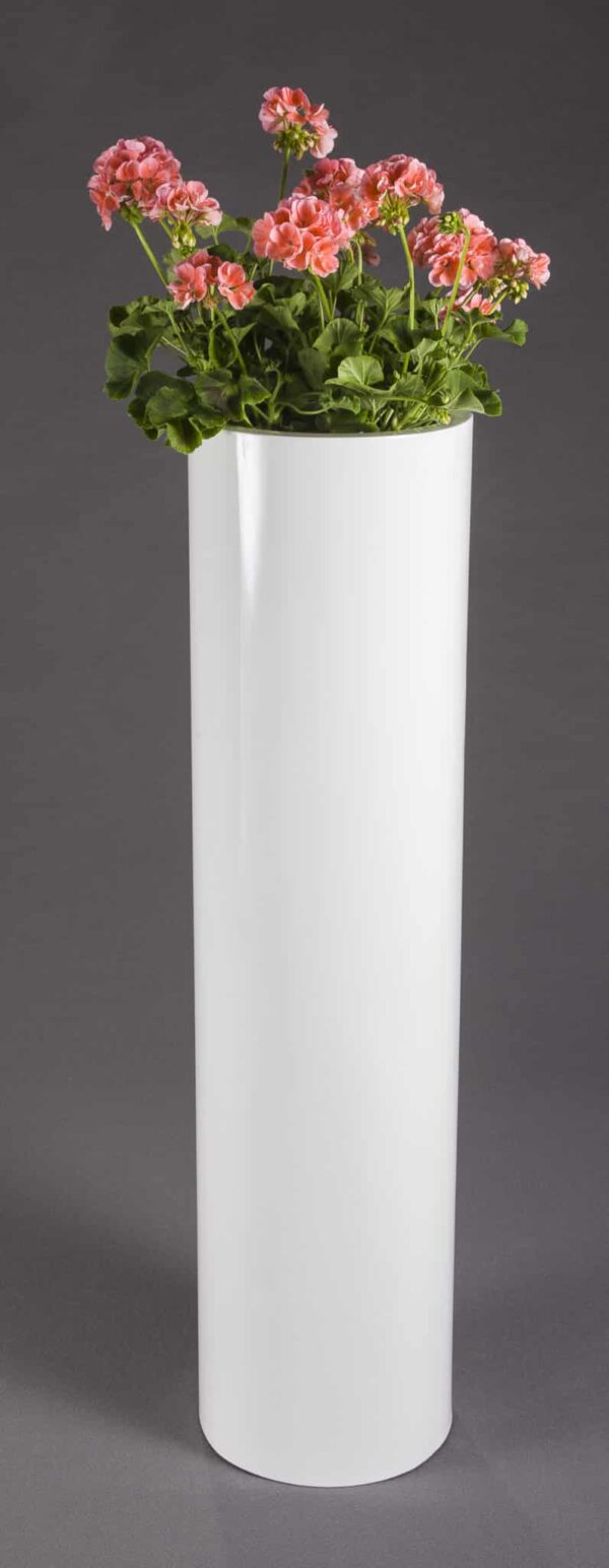 Pyöreä maljakko 120 cm, valkoinen